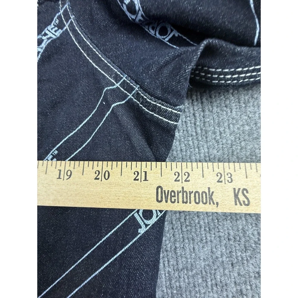 Jordache Jacket Womens XXL Dark Wash‎ Logo Stripe Denim Betty Crop Button Front